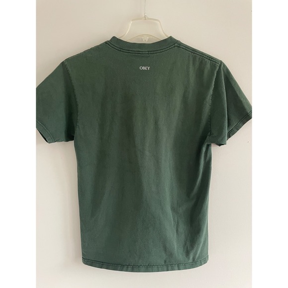 OBEY Daisy Graphic T Shirt Green Short Sleeve Crew Neck Size Medium - Picture 2 of 5